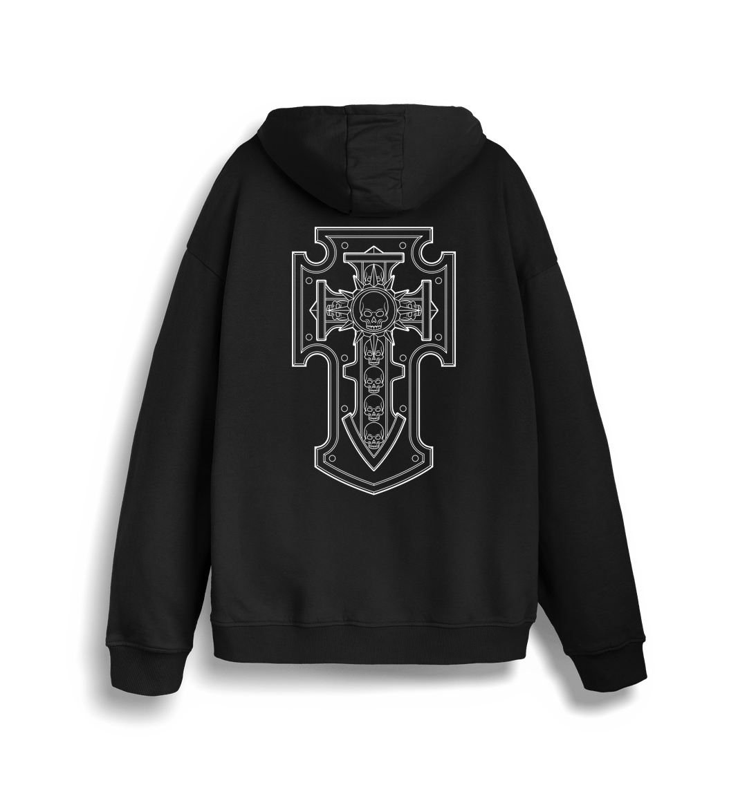 Black Printed Sweater Back