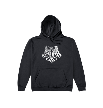 Deep Black Printed Hoody Front