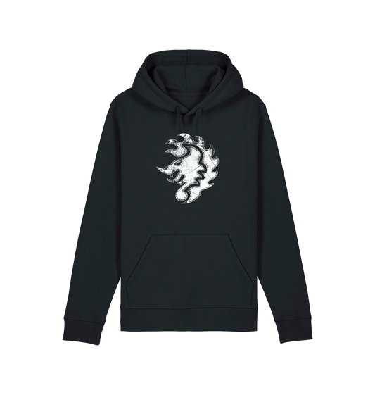 Black Printed Hoody Front