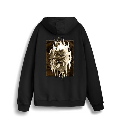 Black Printed Sweater Back