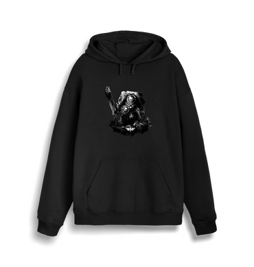 Black Printed Sweater Front