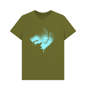 Moss Green Space Wolves Graffiti Insignia T Shirt