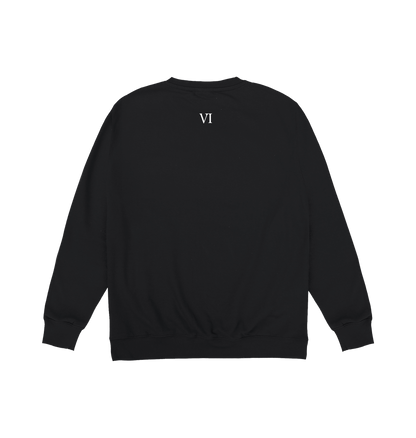 Deep Black Printed Sweater Back