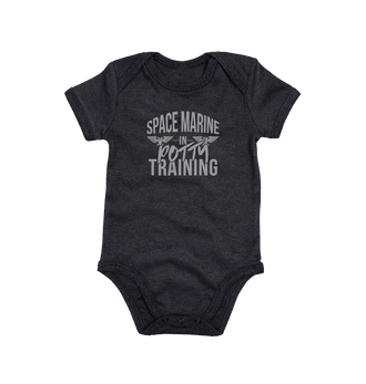 Organic Black Space Marine In Potty Training V1 Baby Bodysuit