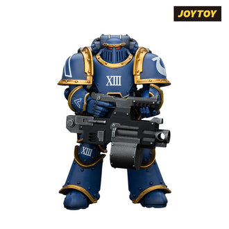 JoyToy Warhammer The Horus Heresy Action Figure - Ultramarines, Legion MkIII Tactical Support Squad, Legionary with Heavy Bolter (1/18 Scale)