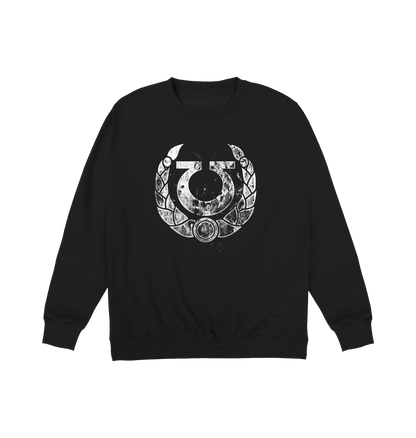 Deep Black Printed Sweater Front