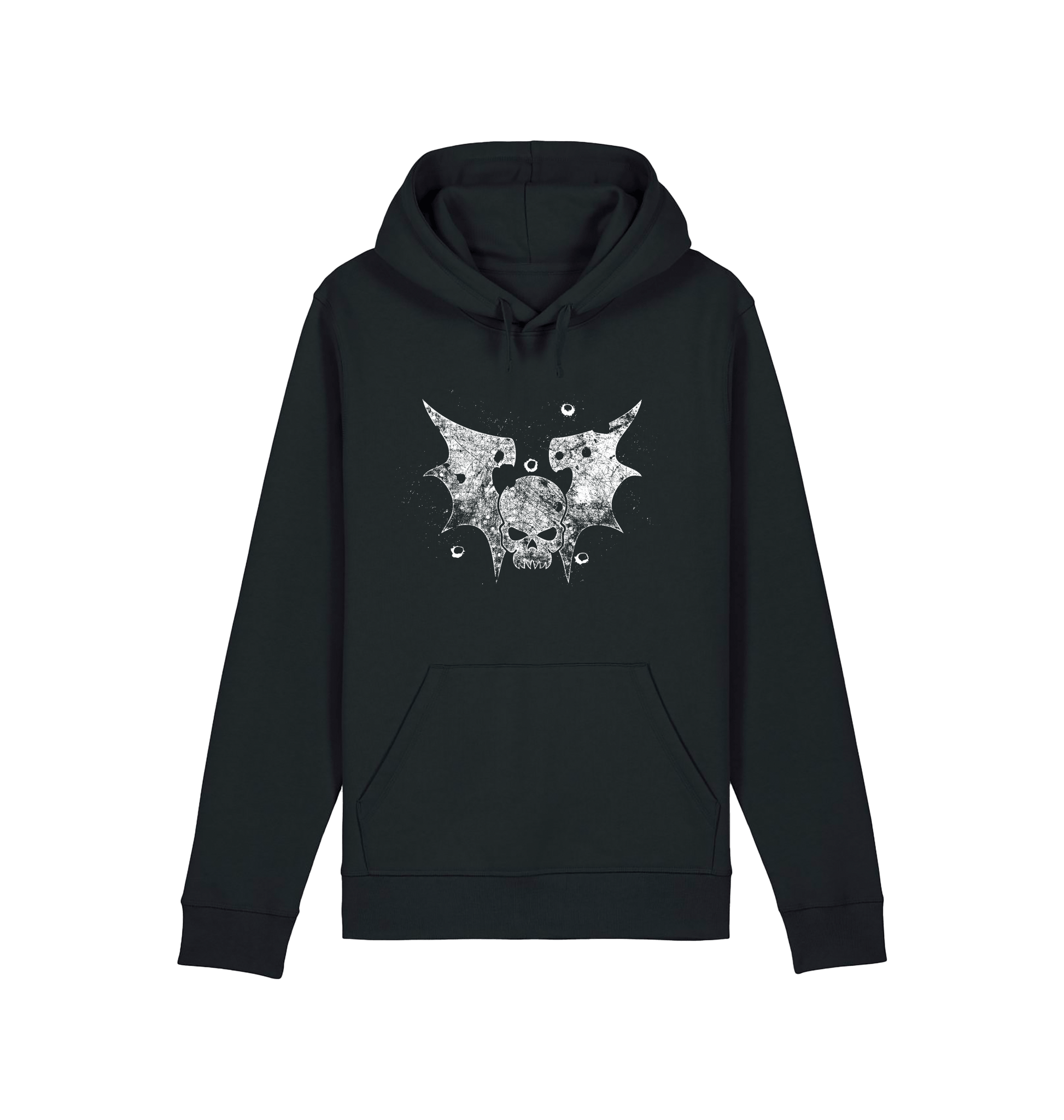 Black Printed Hoody Front