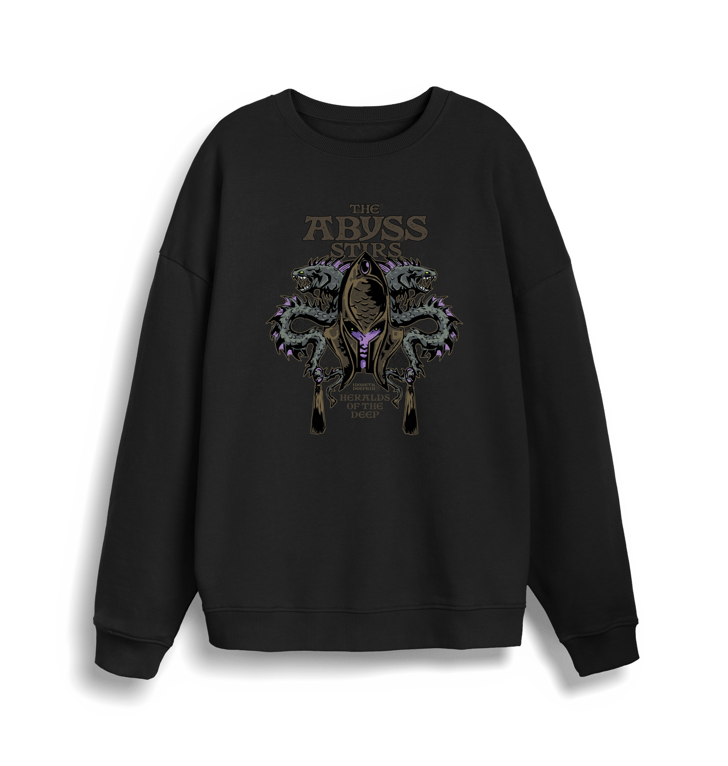 Black Printed Sweater Front