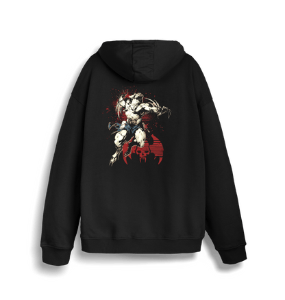 Black Printed Sweater Back