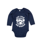 Organic Nautical Navy Keep Kalm Long Sleeved Baby Bodysuit