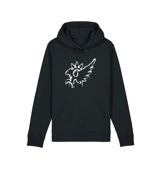 Black Printed Hoody Front