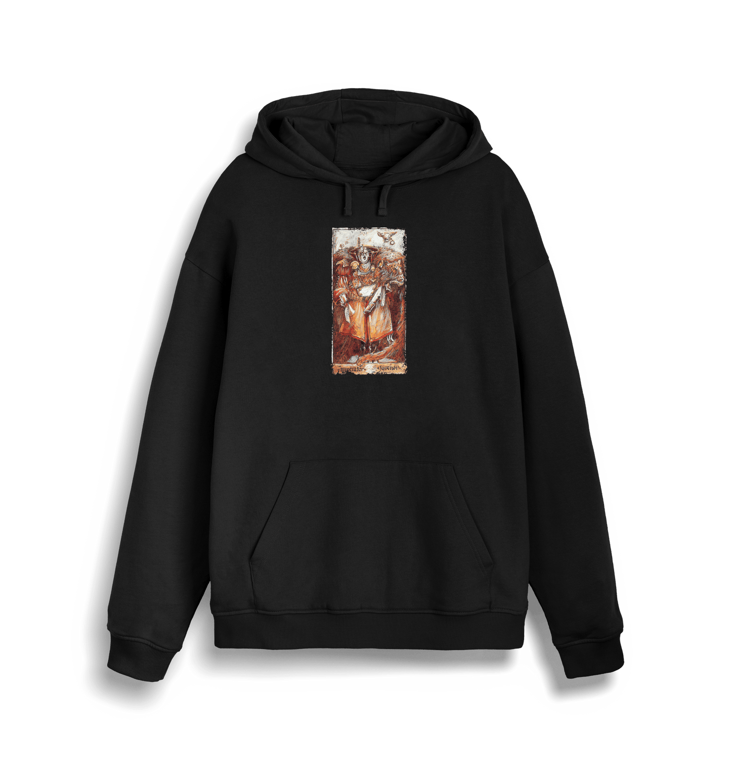 Black Printed Sweater Front