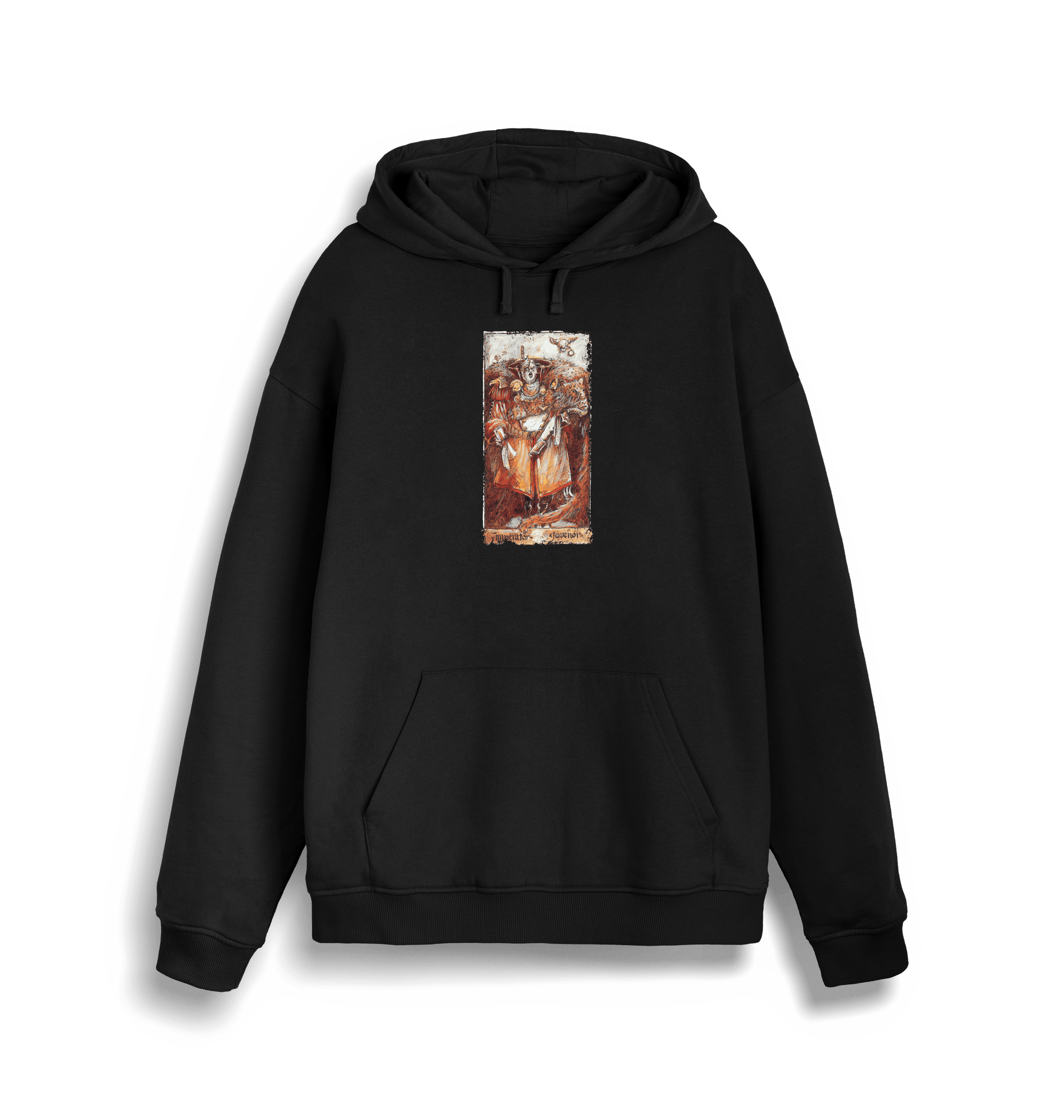 Black Printed Sweater Front