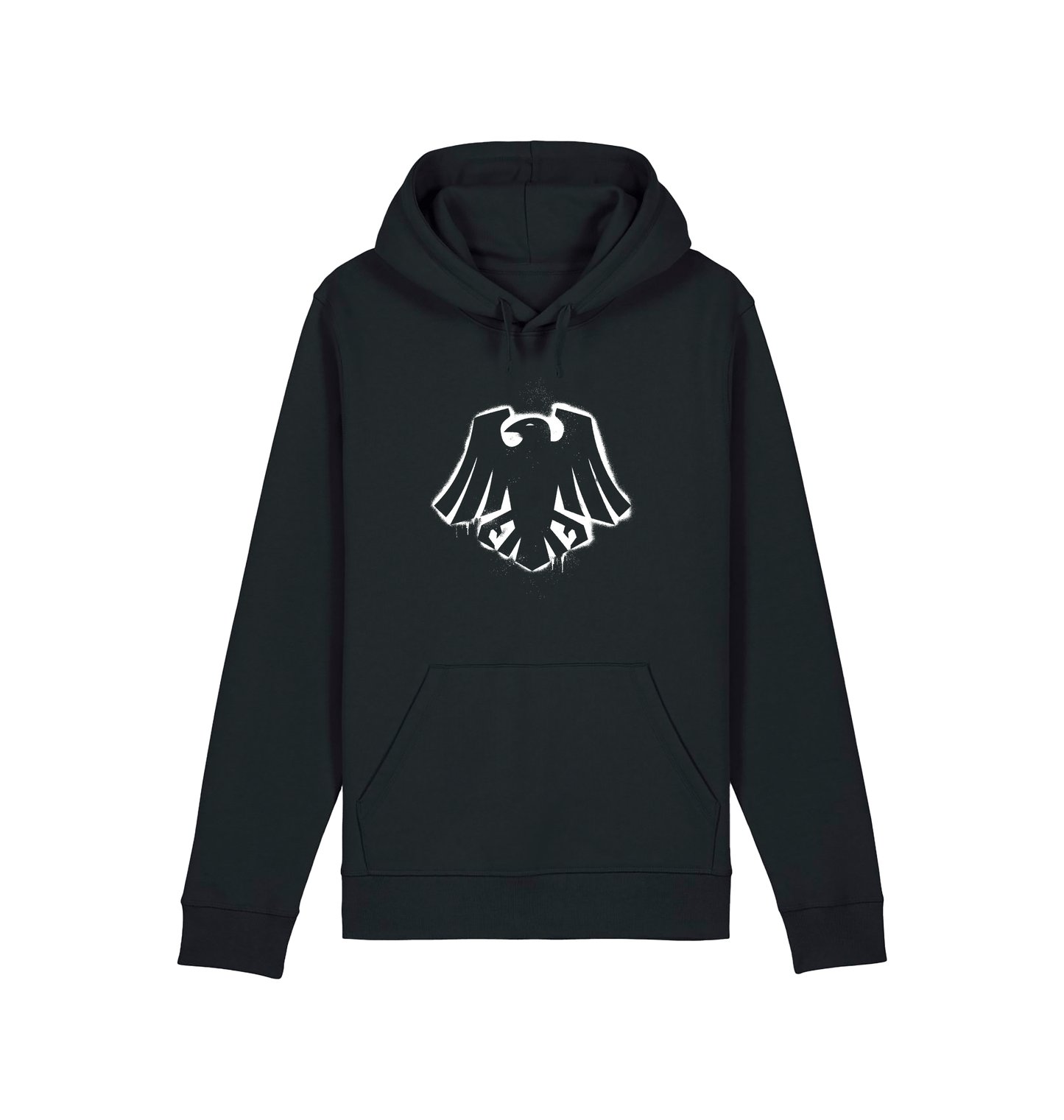 Black Printed Hoody Front