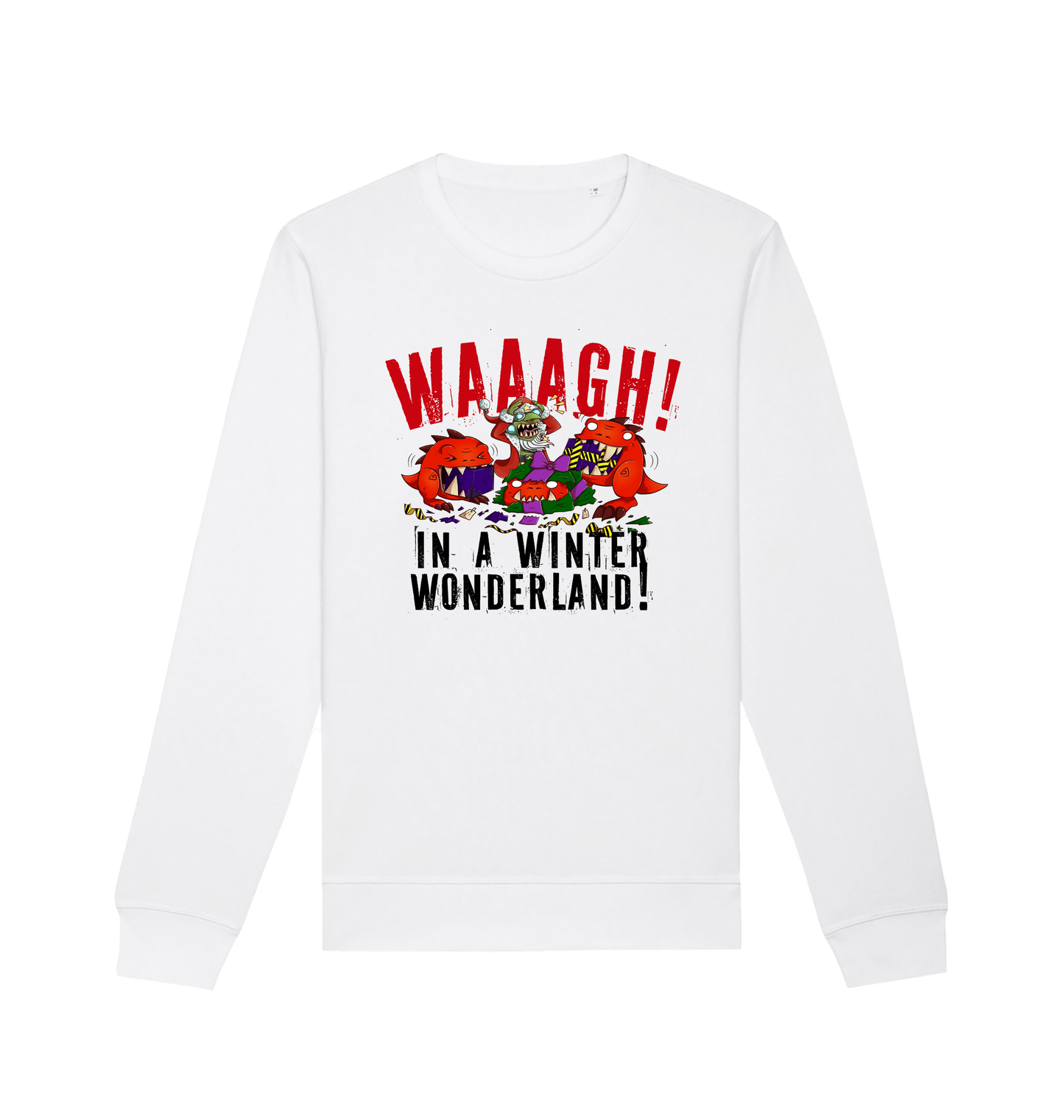 White Printed Sweater Front