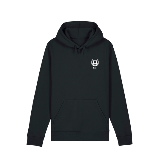 Black Printed Hoody Front