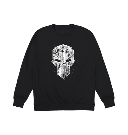 Deep Black Printed Sweater Front