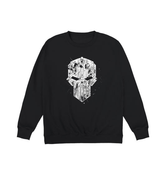 Deep Black Printed Sweater Front