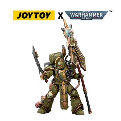 JoyToy Warhammer 40,000 Action Figure - Death Guard, Plague Marine Icon bearer with Boltgun and Plague Knife (1/18 Scale) Preorder