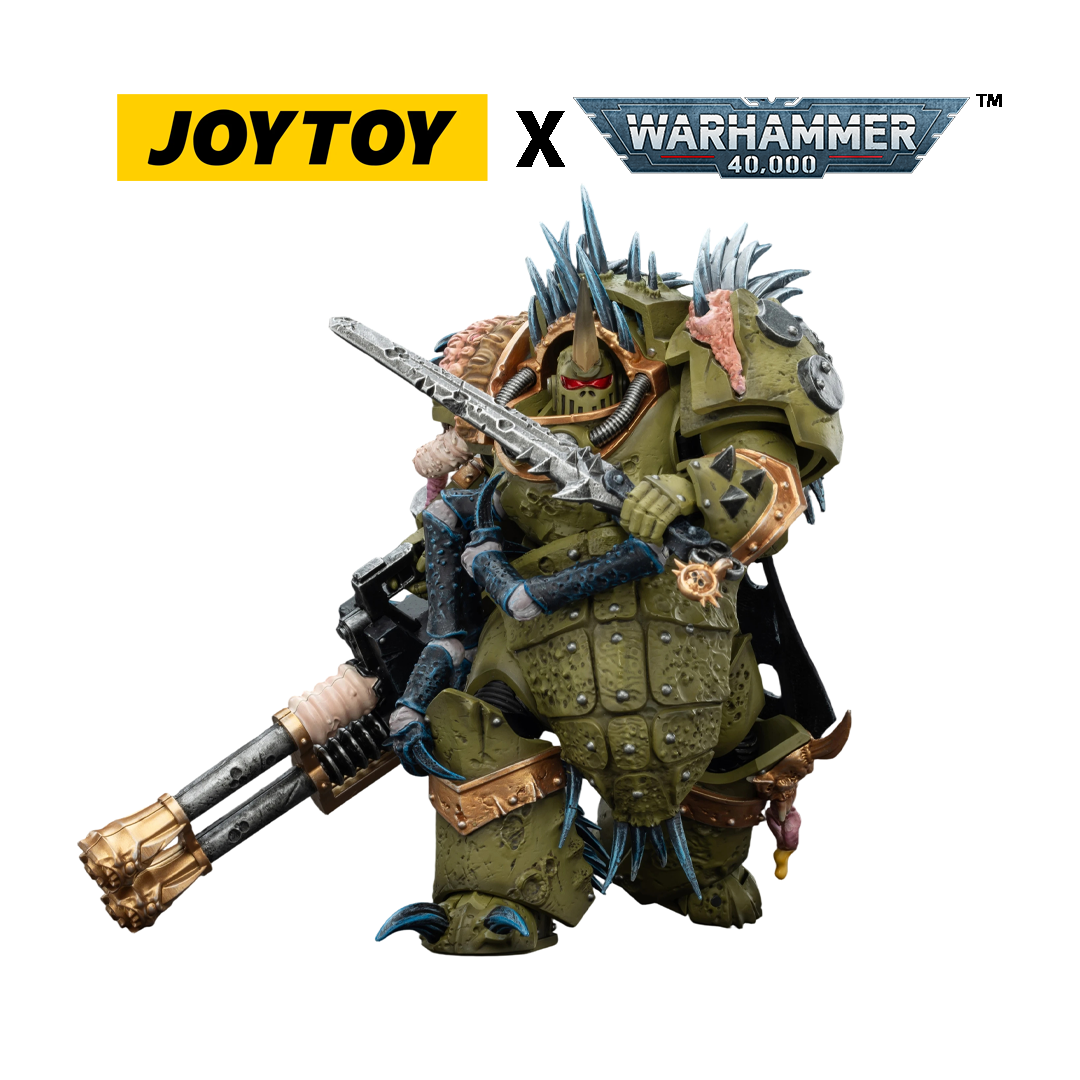 JoyToy Warhammer 40,000 Action Figure - Death Guard, Blightlord Terminator 1 with Reaper Autocannon and Bubotic Blade (1/18 Scale) Preorder