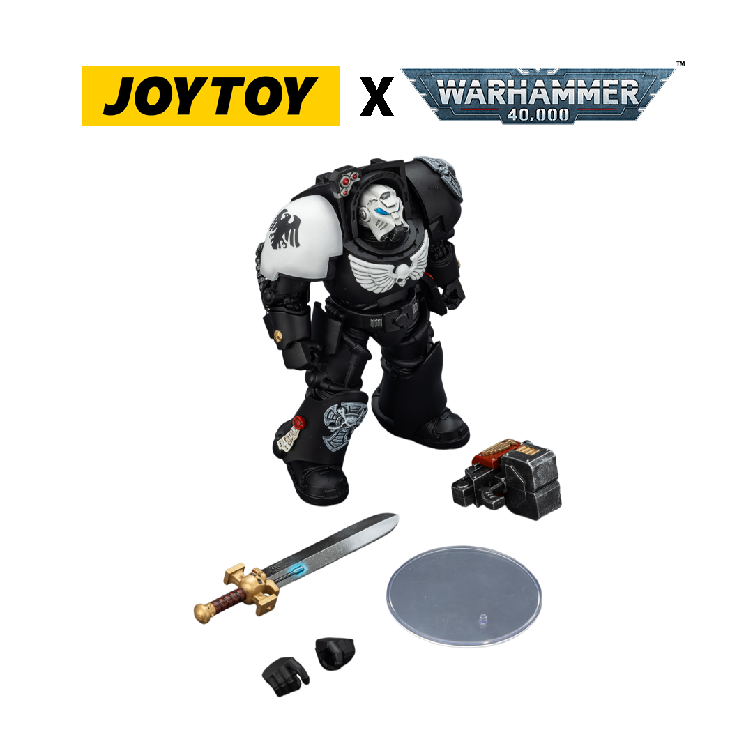JoyToy Warhammer 40,000 Action Figure - Raven Guard, Terminator 1 with Power Sword and Storm Bolter (1/18 Scale) Preorder