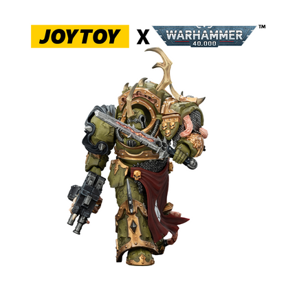 JoyToy Warhammer 40,000 Action Figure - Death Guard, Blightlord Terminator 3 with Combi-bolter and Bubotic Blade (1/18 Scale) Preorder