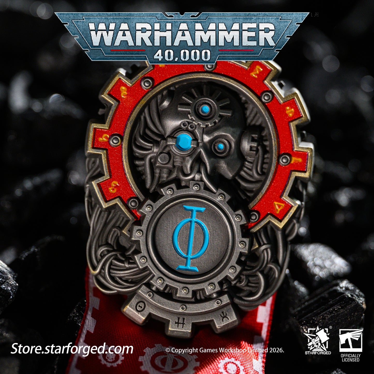 Starforged Warhammer 40,000 Seal of Omnissiah Machine God Deus Mechanicus Men's Brooch Pin Badge