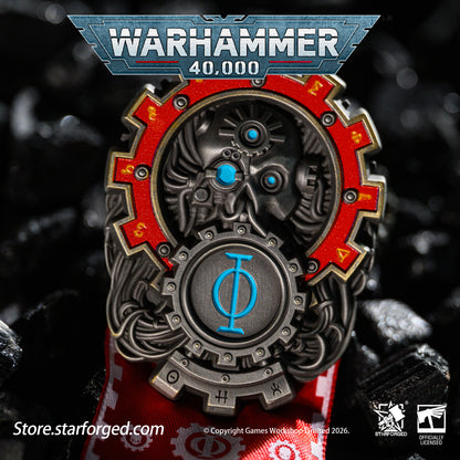 Starforged Warhammer 40,000 Seal of Omnissiah Machine God Deus Mechanicus Men's Brooch Pin Badge