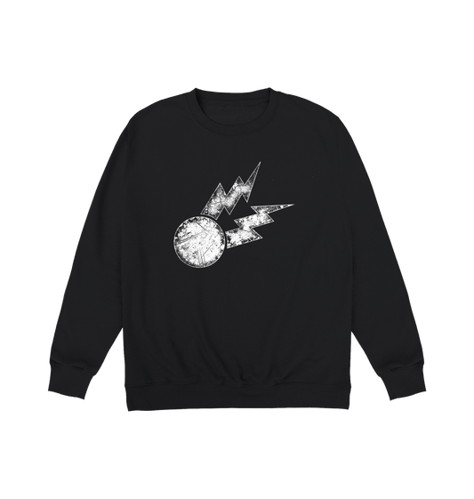 Deep Black Printed Sweater Front