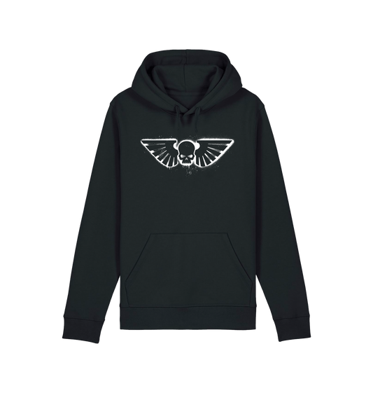 Black Printed Hoody Front