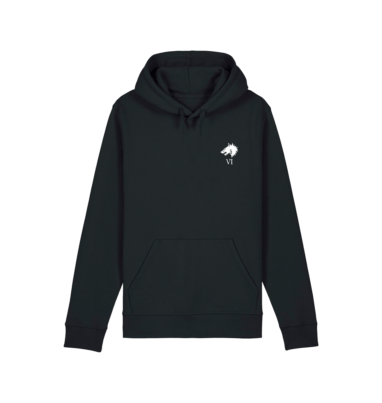 Black Printed Hoody Front