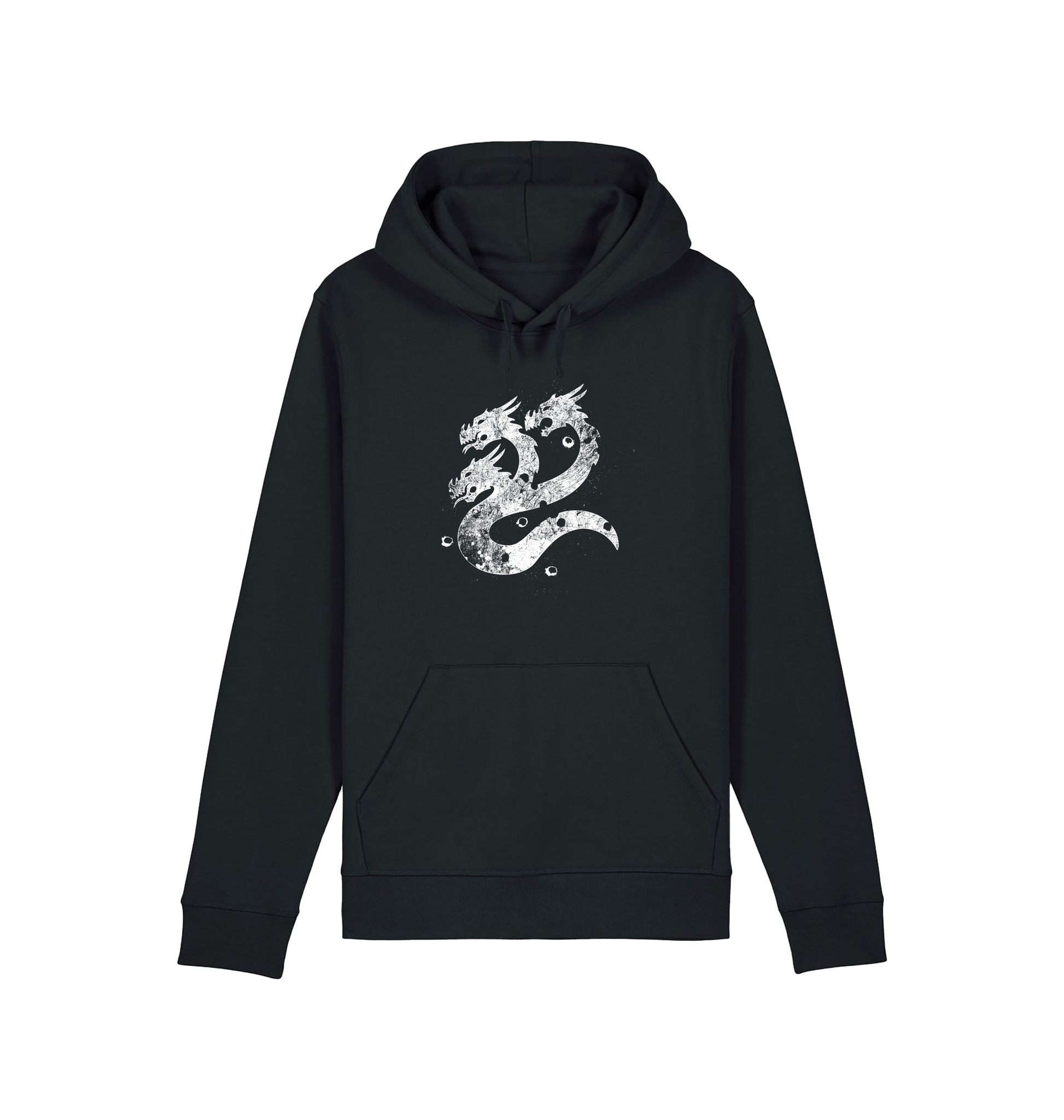 Black Printed Hoody Front