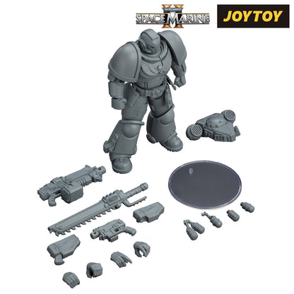 JoyToy Warhammer 40,000: Space Marine 2, Space Marines Intercessor, Armouring Hall Edition (1/18 Scale) & T Shirt Bundle