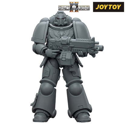 JoyToy Warhammer 40,000: Space Marine 2, Space Marines Intercessor, Armouring Hall Edition (1/18 Scale) & T Shirt Bundle