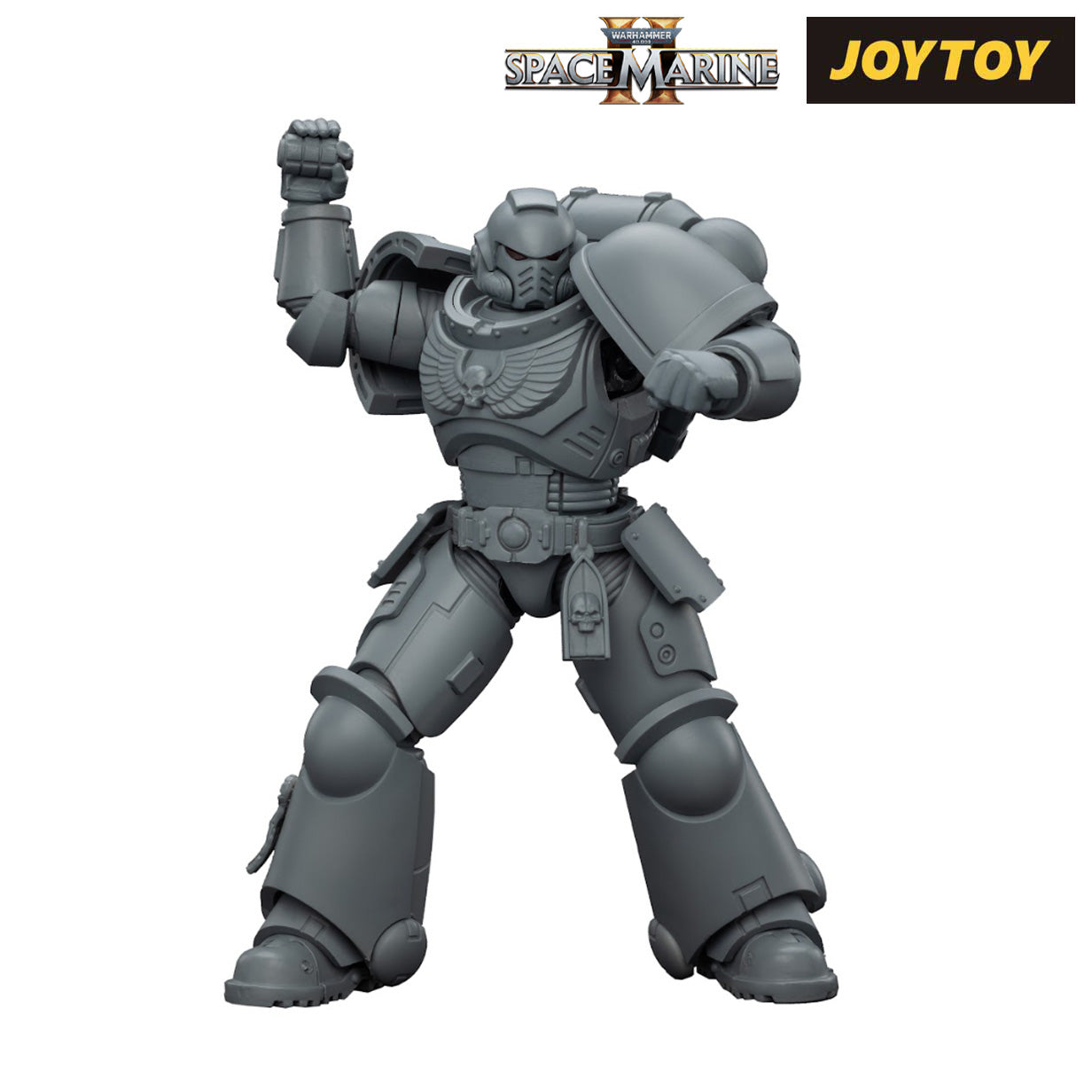 JoyToy Warhammer 40,000: Space Marine 2, Space Marines Intercessor, Armouring Hall Edition (1/18 Scale) & T Shirt Bundle