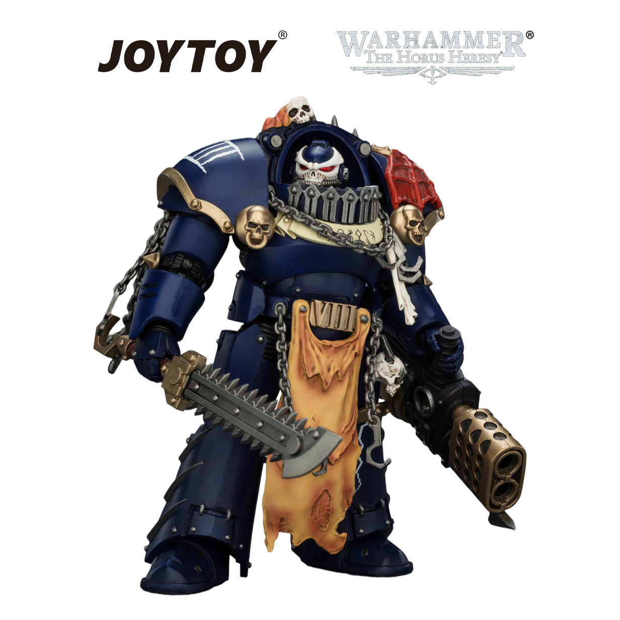 JOYTOY Warhammer The Horus Heresy - Night Lords, Contekar Terminator 2 with Chainblade & Heavy Flamer (1/18 Scale) Preorder