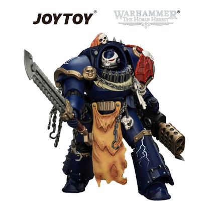 JOYTOY Warhammer The Horus Heresy - Night Lords, Contekar Terminator 2 with Chainblade & Heavy Flamer (1/18 Scale) Preorder