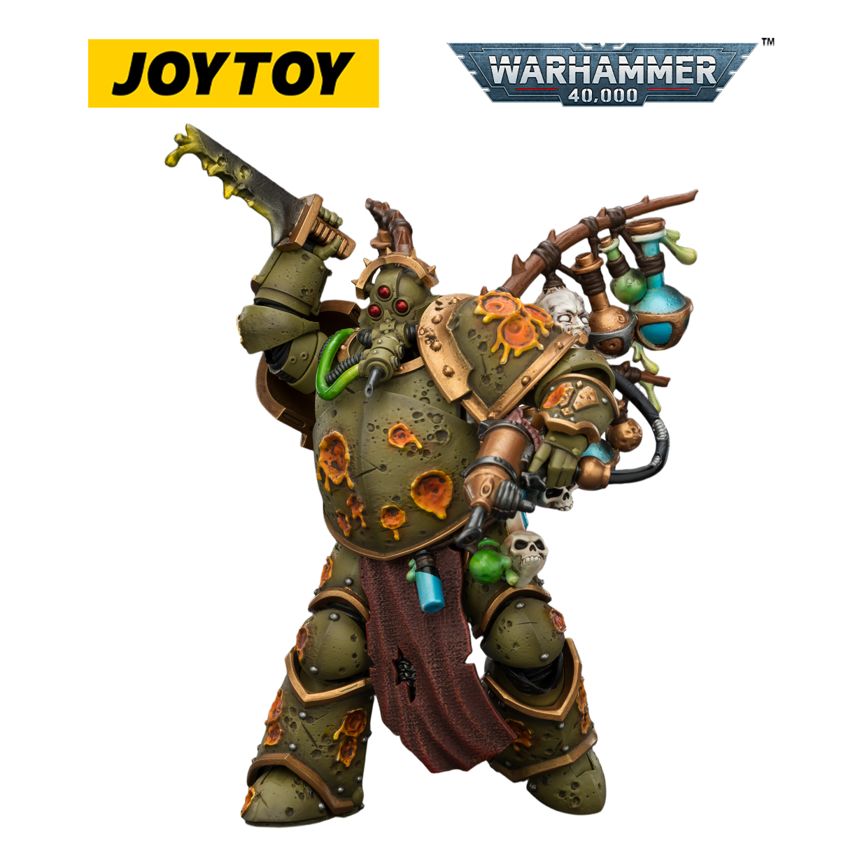 JOYTOY Warhammer 40,000 - Death Guard, Biologus Putrifier with Injector Pistol and Hyper Blight Grenades (1/18 Scale)