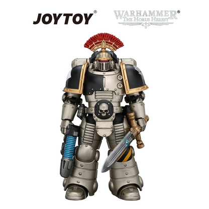 JOYTOY Warhammer The Horus Heresy - Iron Warriors, MkII Tactical Sergeant with Power Sword, Bolt Pistol and Plasma Pistol (1/18 Scale) Preorder