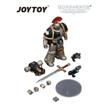 JOYTOY Warhammer The Horus Heresy - Iron Warriors, MkII Tactical Sergeant with Power Sword, Bolt Pistol and Plasma Pistol (1/18 Scale) Preorder