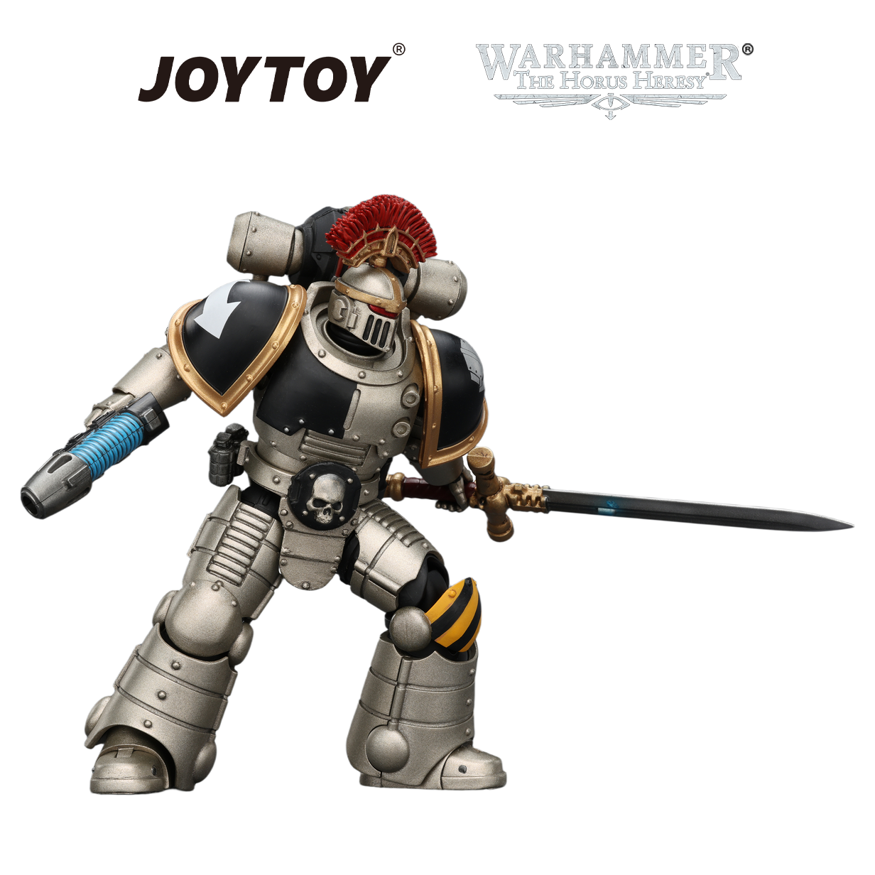 JOYTOY Warhammer The Horus Heresy - Iron Warriors, MkII Tactical Sergeant with Power Sword, Bolt Pistol and Plasma Pistol (1/18 Scale) Preorder