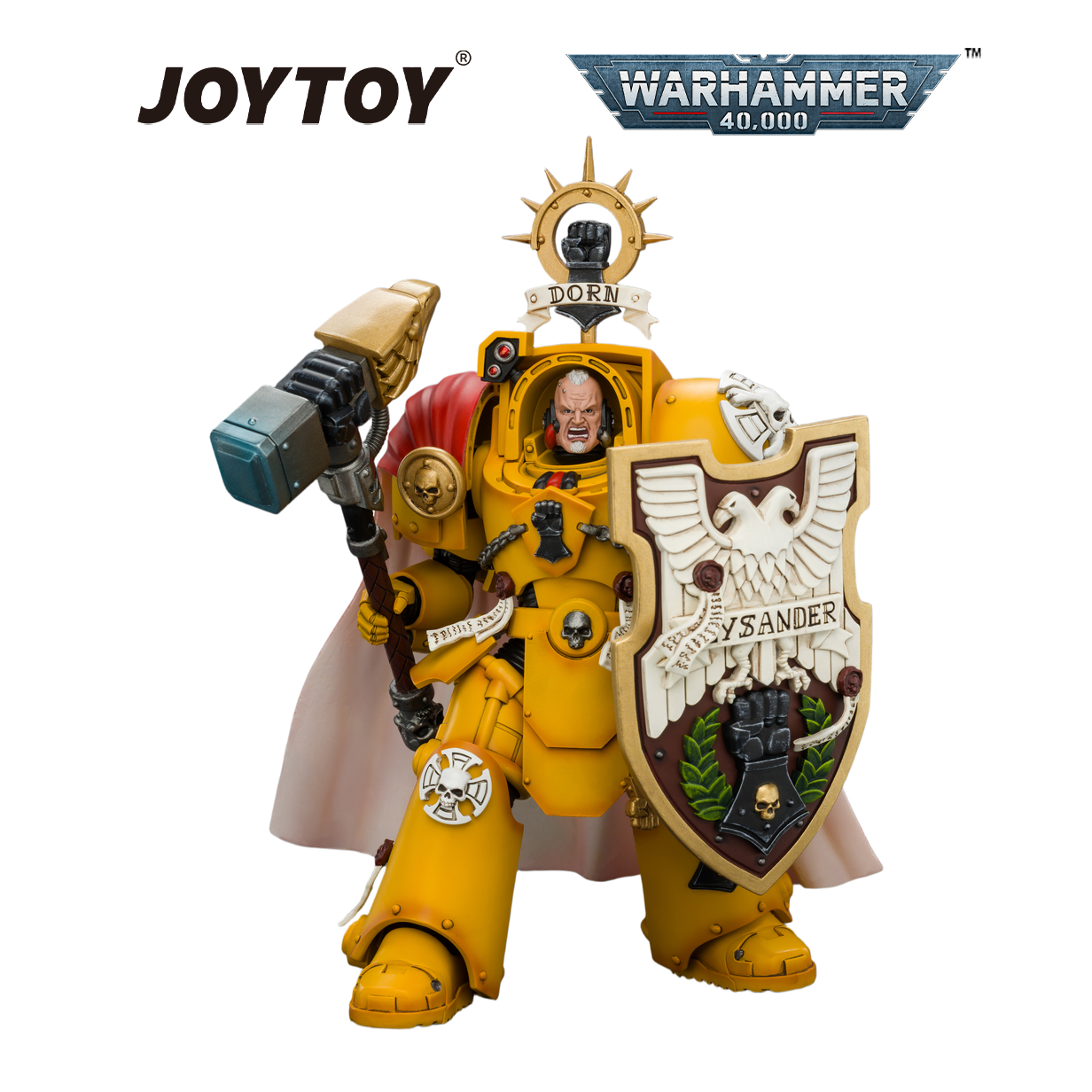 JOYTOY Warhammer 40,000 - Imperial Fists, Darnath Lysander with Thunder Hammer and Storm Shield (1/18 Scale) Preorder