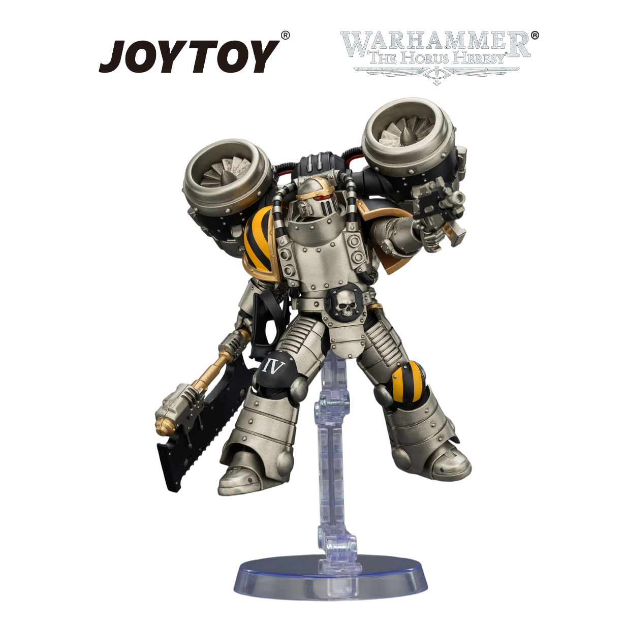 JOYTOY Warhammer The Horus Heresy - Iron Warriors, MkII Assault Legionary 2 with Bolt Pistol & Heavy Chain Axe (1/18 Scale) Preorder