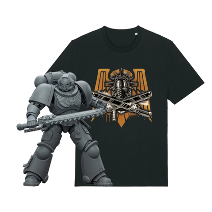 JoyToy Warhammer 40,000: Space Marine 2, Space Marines Intercessor, Armouring Hall Edition (1/18 Scale) & T Shirt Bundle