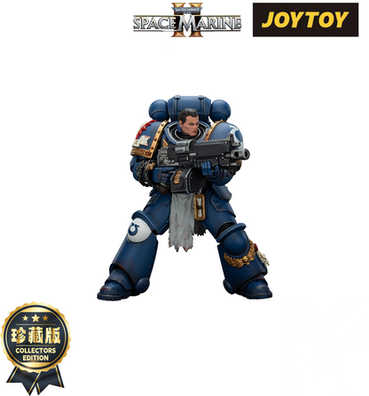 JoyToy Warhammer 40,000: Space Marine 2 Action Figure - Ultramarines, Lieutenant Titus - Collector’s Edition (1/18 Scale)