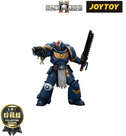 JoyToy Warhammer 40,000: Space Marine 2 Action Figure - Ultramarines, Lieutenant Titus - Collector’s Edition (1/18 Scale)