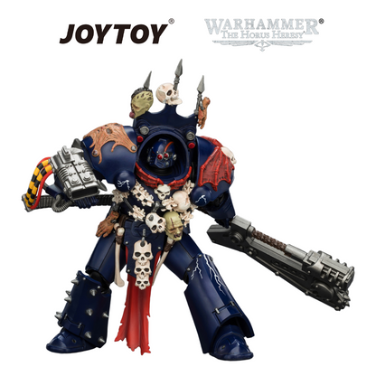JOYTOY Warhammer The Horus Heresy - Night Lords, Legion Praetor in Tartaros Terminator Armour with Volkite Charger, Headsman’s Axe & Trophies of Judgement (1/18 Scale)