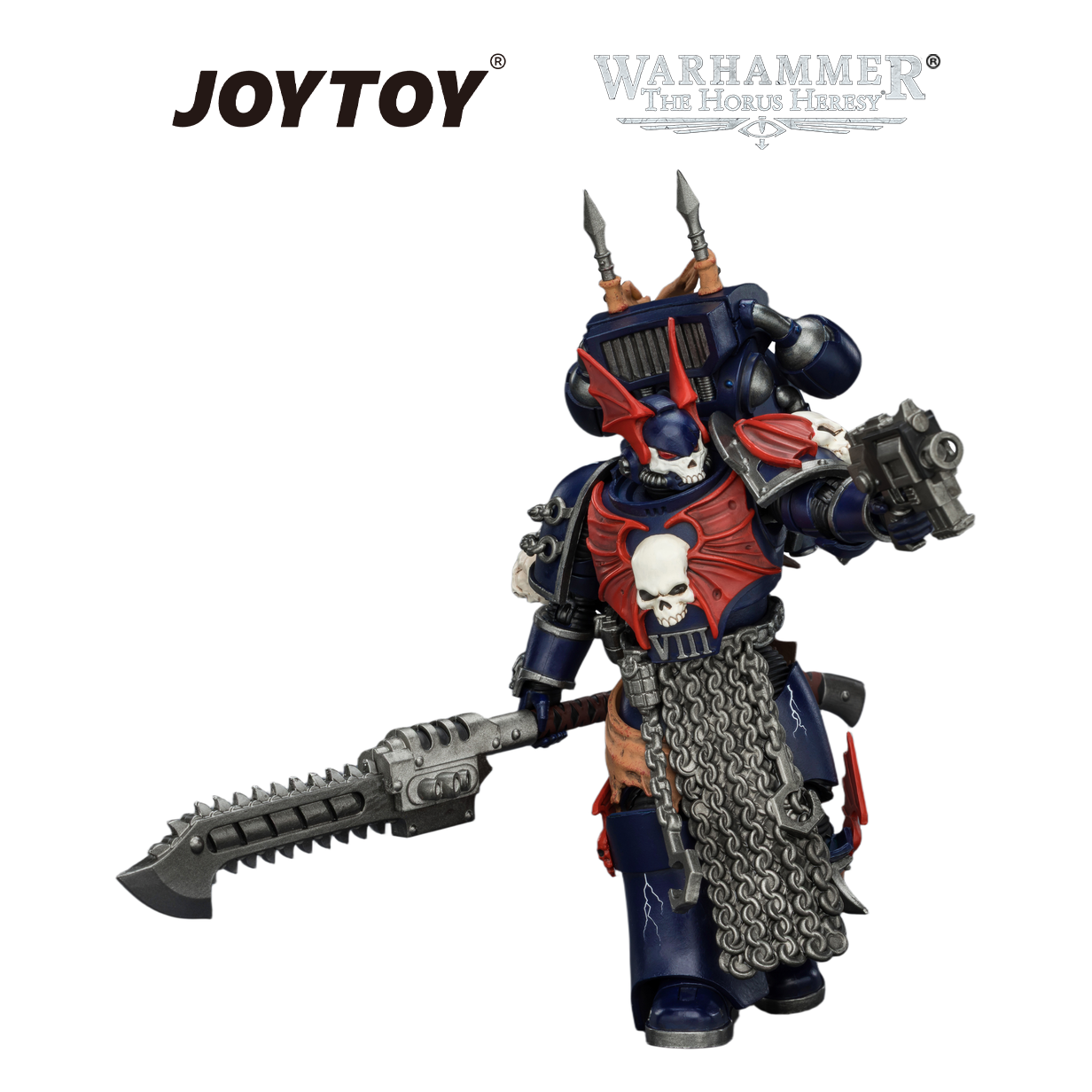 JOYTOY Warhammer The Horus Heresy - Night Lords, Legion Praetor with Jump Pack, Bolt Pistol and Chainglaive (1/18 Scale)