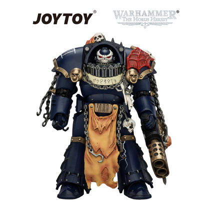 JOYTOY Warhammer The Horus Heresy - Night Lords, Contekar Terminator 2 with Chainblade & Heavy Flamer (1/18 Scale) Preorder