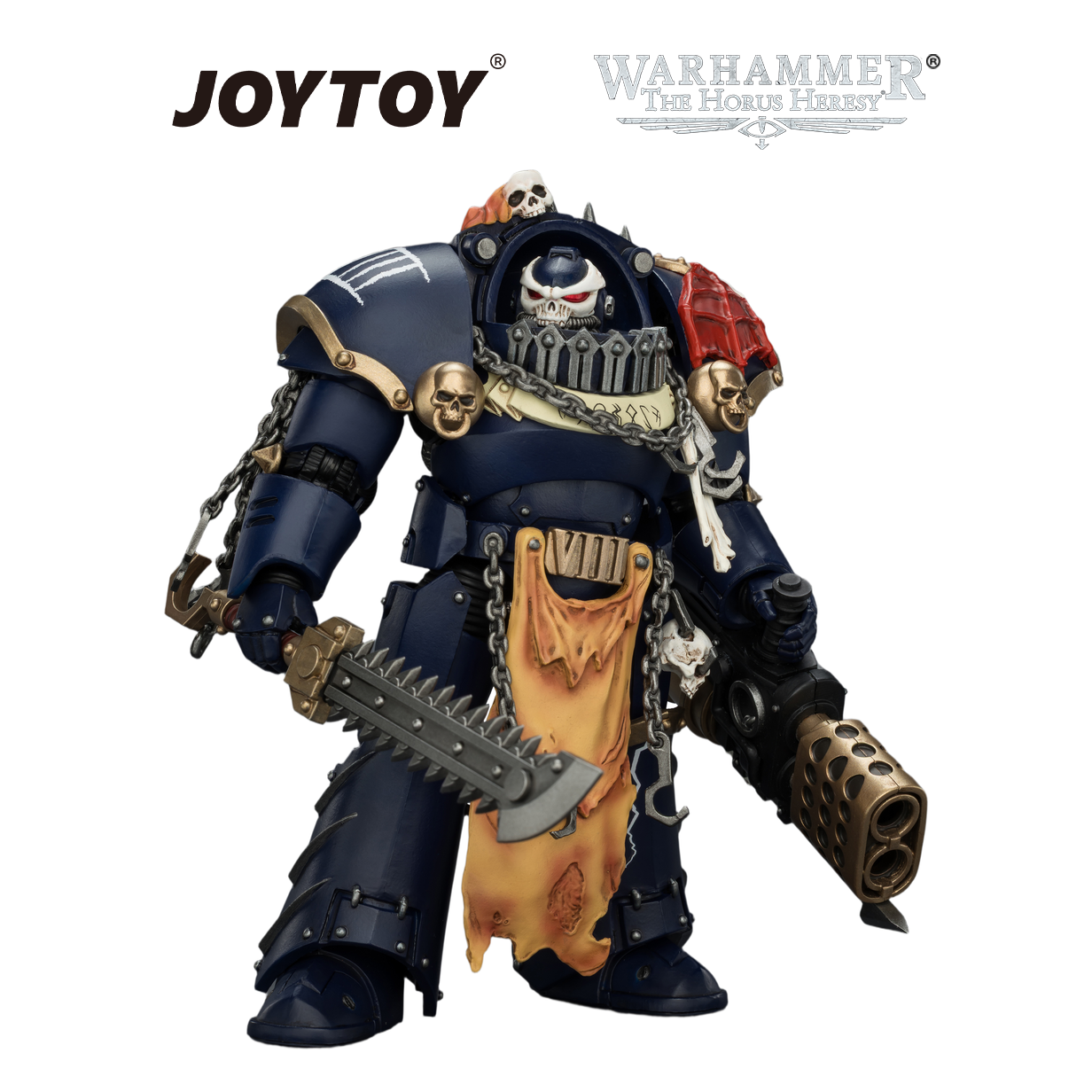 JOYTOY Warhammer The Horus Heresy - Night Lords, Contekar Terminator 2 with Chainblade & Heavy Flamer (1/18 Scale) Preorder